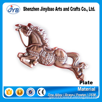 custom low mold fee metal animals tag horse shape label